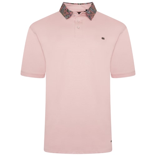 KAM Jersey-Poloshirt mit Blumenkragen Pink